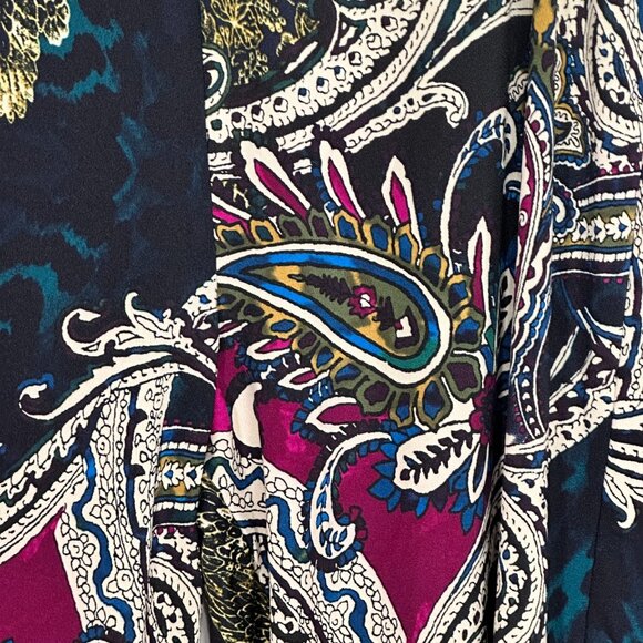 Sunny Leigh 1X Paisley Print Elastic Waist Pants Multicolor - Picture 4 of 8